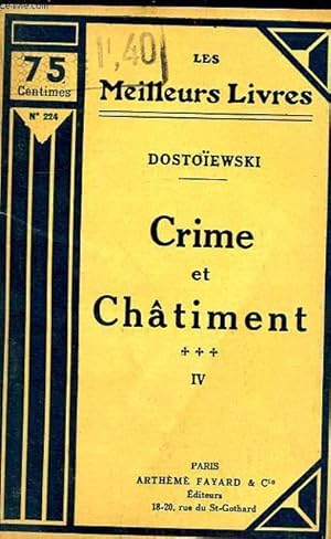 Seller image for CRIME ET CHATIMENT - TOME 4 for sale by Le-Livre