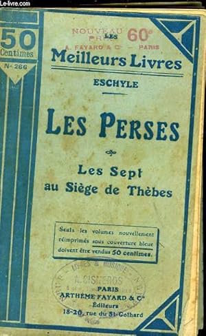 LES PERSES - LES SEPT AU SIEGE DE THEBES