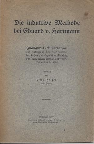 Bild des Verkufers fr Die induktive Methode bei Eduard v. Hartmann. Dissertation. zum Verkauf von Versandantiquariat Sylvia Laue