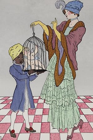 L'Amour en cage. Robe d'après-midi (pl.54, La Gazette du Bon ton, 1914 n°6)