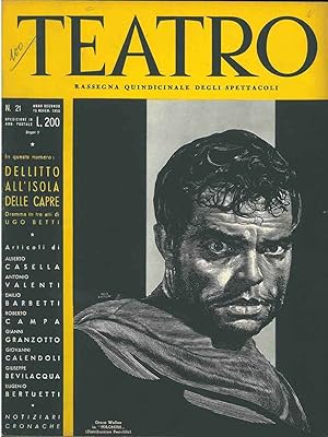 Teatro. Rassegna quindicinale degli spettacoli. N. 21, anno secondo, 15 novembre 1950. In questo ...