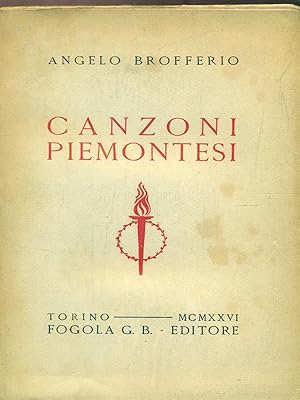 Bild des Verkufers fr Canzoni piemontesi zum Verkauf von Librodifaccia