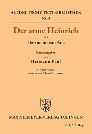 Imagen del vendedor de Der arme Heinrich a la venta por AHA-BUCH GmbH