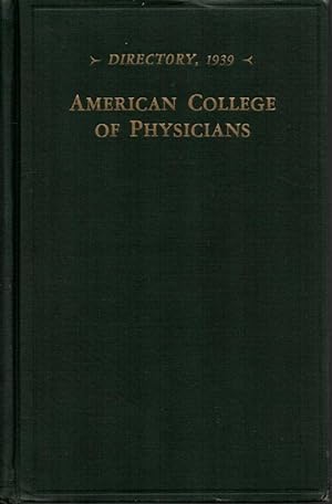 Seller image for American College of Physicians (Directory, 1939) for sale by Clausen Books, RMABA