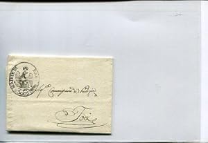 Marie die Marsciano - Oval-Franchisestempel mit Adler, klar auf Diestbrief mit gedrucktem Briefko...