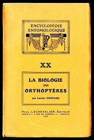 Bild des Verkufers fr La biologie des Orthoptres. zum Verkauf von Antiquariat  Jrgen Fetzer