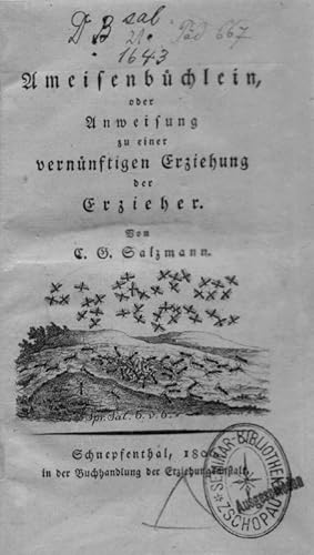 Bild des Verkufers fr Ameisenbchlein oder Anweisung zu einer vernnftigen Erziehung der Erzieher. zum Verkauf von Mller & Grff e.K.