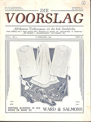 Image du vendeur pour Die Voorslag - Afrikaanse Volksorgaan vir die hele Suidafrika Deel 1 Nr 2 15 Februarie 1932 mis en vente par Snookerybooks