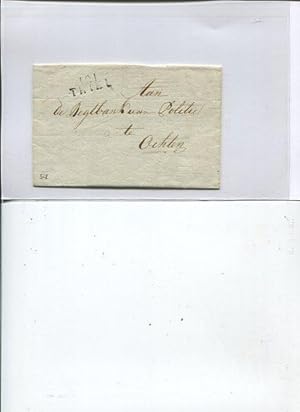 121 Thiel, L2 auf Dienstbrief nach Ochten,1813. Niederlande.