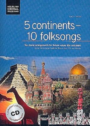 Bild des Verkufers fr 5 continents - 10 folksongs. Chorleiterausgabe inkl. AudioCD zum Verkauf von AHA-BUCH GmbH