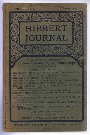 The Hibbert Journal, Vol III No 3, April 1905