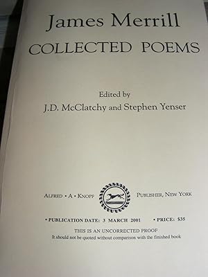 Seller image for James Merrill Collected Poems for sale by Turn Up the Volume