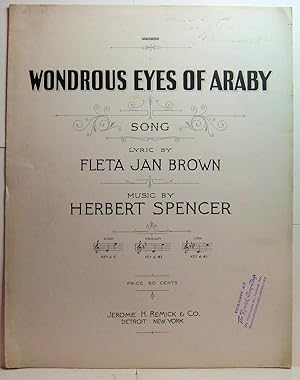 Bild des Verkufers fr WONDROUS EYES OF ARABY SONG zum Verkauf von Rose City Books