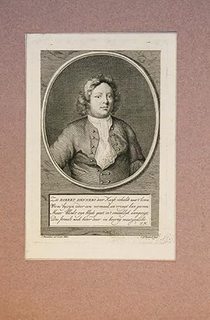 [Antique print, etching and engraving, 1729-1774] Portrait of Robert Hennebo /Portret van Robert ...