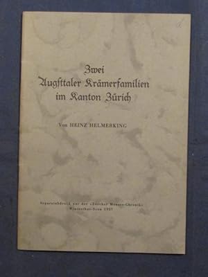 Bild des Verkufers fr Zwei Krmerfamilien im Kanton Zrich. Separatdruck aus der "Zrcher Monats-Chronik". zum Verkauf von Das Konversations-Lexikon