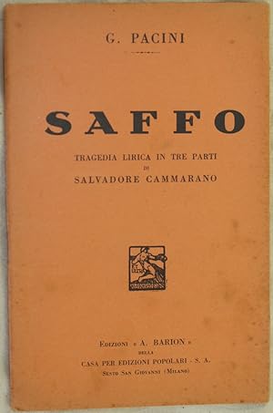 SAFFO TRAGEDIA LIRICA IN TRE PARTI DI SALVADORE CAMMARANO,