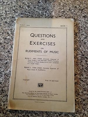 Questions and Exercises on Rudiments of Music ? Book 1 by None Stated