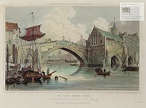 The Ouse-Bridge: York. Große Ansicht der Ouse-Brücke in York vom Wasser aus mit Segelschiffen und...