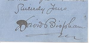 Imagen del vendedor de CLOSE OF A LETTER SIGNED BY AMERICAN OPERATIC BARITONE DAVID BISPHAM. a la venta por Blue Mountain Books & Manuscripts, Ltd.