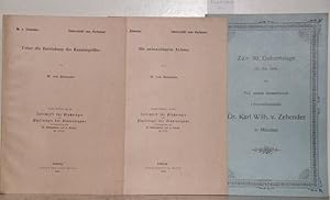 Bild des Verkufers fr Konvolut von 3 Sonderdrucken. - 1: Ueber die Entstehung des Raumbegriffes (= Sonder-Abdruck aus der Zeitschrift fr Psychologie und Physiologie der Sinnesorgane, Bd. XVIII). - 2: Die unbeweisbaren Axiome (= Sonder-Abdruck aus der Zeitschrift fr Psychologie und Physiologie der Sinnesorgane, Bd. XIX). - 3. Zum 80. Geburtstage (21. Mai 1899) des Prof. emerit. Rostochiensis Obermedicinalrath Dr. Karl Wilh. v. Zehender in Mnchen (= Sonder-Abdruck der Mnchener Medicinischen Wochenschrift 1899 No. 21). zum Verkauf von Antiquariat  Braun