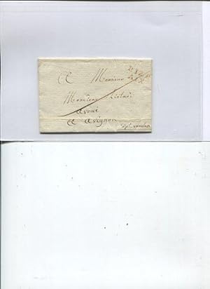 P.12.P. Aix, roter klar auf Frankobrief mit Inhalt nach Avignon,1821. Frankreich.
