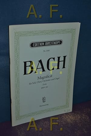 Bild des Verkufers fr Magnificat fr Soli, Chor, Orchester und Orgel D-dur BWV 243, Klavierauszug von Salomon Jadassohn (Edition Breitkopf Nr. 3360) zum Verkauf von Antiquarische Fundgrube e.U.