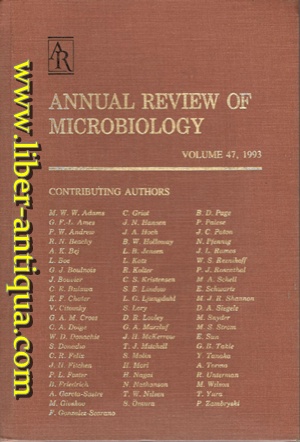 Immagine del venditore per Annual Review of Microbiology - Volume 47, 1993 venduto da Antiquariat Liber Antiqua