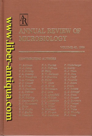 Imagen del vendedor de Annual Review of Microbiology - Volume 40, 1986 a la venta por Antiquariat Liber Antiqua