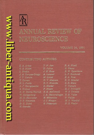 Bild des Verkufers fr Annual Review of Neuroscience - Volume 14, 1991 zum Verkauf von Antiquariat Liber Antiqua