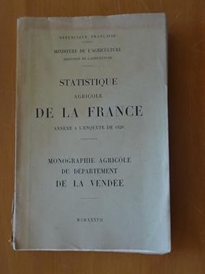 Statistique Agricole de la France . Annexe l'enque de 1929. Monographie agricole du dartement de ...