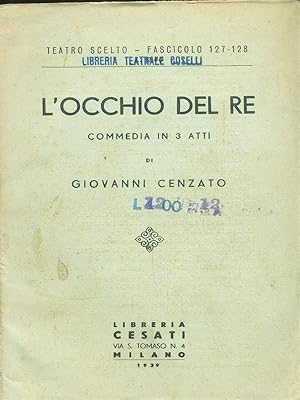 Imagen del vendedor de L'occhio del re a la venta por Librodifaccia