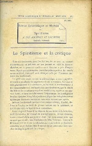 Seller image for REVUE SCIENTIFIQUE ET MORALE DU SPIRITISME 15e ANNEE N7 - Le Spiritisme et la critique. Gabriel DelannePhnomnes lumineux et Apparition. Dr Breton. Cas intressant d identit d esprit . P.Etude sur les forcej psychiques.LON PETITJEAN . for sale by Le-Livre