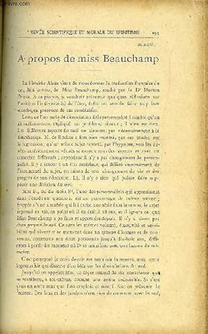 Seller image for REVUE SCIENTIFIQUE ET MORALE DU SPIRITISME 16e ANNEE N4 - A propos de. Miss Beauchamp. L. CHEVREUIL. Les enfants prodiges et la rincarnation. J. SOLAM.De la fraude dans la production des phnomnes mdiumniques. Ch. LANCELIN for sale by Le-Livre