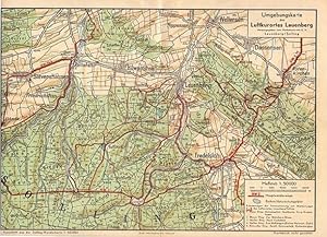 Umgebungskarte des Luftkurortes Lauenberg, Maßstab 1:50000. Herausgegeben vom Verkehrsverein Laue...