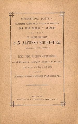 Imagen del vendedor de COMPOSICIN POTICA EN HONOR DEL ILUSTRE SEGOVIANO SAN ALFONSO RODRGUEZ a la venta por Librera Torren de Rueda