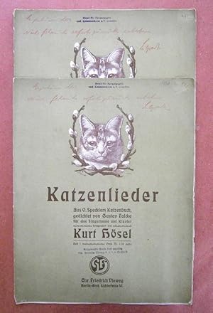 Katzenlieder. Aus O. Speckters Katzenbuch, gedichtet von Gustav Falcke. Für Singstimme und Klavie...