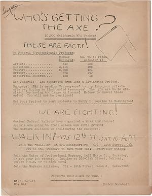 Who's Getting the Axe?; 20,000 California WPA Workers! THESE ARE FACTS. .