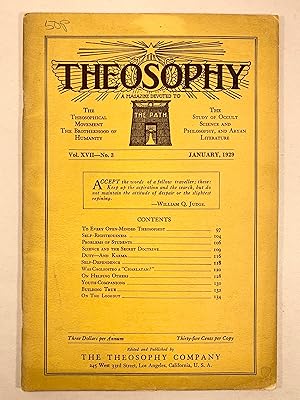 Theosophy A Magazine Devoted to the Path Vol XVll No 3 January 1929