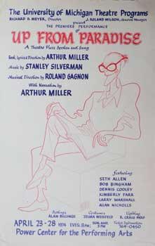 Poster for Up from Paradise, a musical with a book and lyrics by Arthur Miller and music by Stanl...