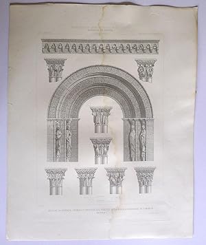 Monumentos Arquitectónicos de España. Provincia de Segovia. Arco de la portada, cornisa y capitel...