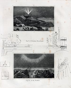 "Stockton's Riesenkanone. Das Nordlicht." originale Lithographie ca.22x19cm (Darstellung/image si...