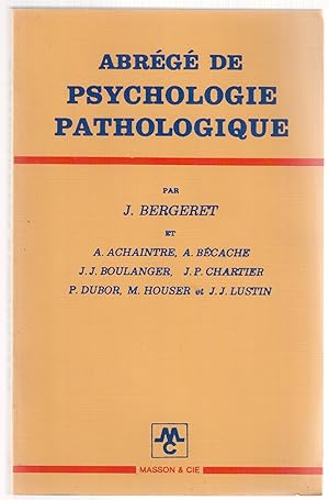 Bild des Verkufers fr Abrg de psychologie pathologique zum Verkauf von LibrairieLaLettre2