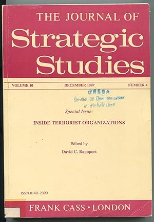 Image du vendeur pour The Journal of Strategic Studies Volume 10, n4, december 1987 - Special Issue : Inside terrorist organizations mis en vente par LibrairieLaLettre2