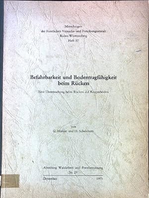 Immagine del venditore per Befahrbarkeit und Bodentragfhigkeit beim Rcken: Eine Untersuchung beim Rcken auf Keuperbden Mitteilungen der Forstlichen Versuchs- und Forschungsanstalt Baden-Wrttemberg, Heft 57 venduto da books4less (Versandantiquariat Petra Gros GmbH & Co. KG)