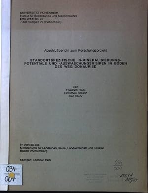 Imagen del vendedor de Standortspezifische N-Mineralisierungspotentiale und -Auswaschungsrisiken in Bden des WSG Donauried (Abschlussbericht zum Forschungsprojekt) a la venta por books4less (Versandantiquariat Petra Gros GmbH & Co. KG)