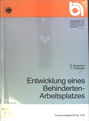 Bild des Verkufers fr Entwicklung eines Behinderten-Arbeitsplatzes fr einen beidseitig beingelhmten Schuhmacher. Bundesanstalt fr Arbeitsschutz und Unfallforschung : Forschungsbericht ; 218 zum Verkauf von books4less (Versandantiquariat Petra Gros GmbH & Co. KG)