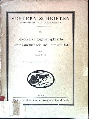 Seller image for Bevlkerungsgeographische Untersuchungen im Unterinntal Schlern-Schriften, Nr. 55 for sale by books4less (Versandantiquariat Petra Gros GmbH & Co. KG)