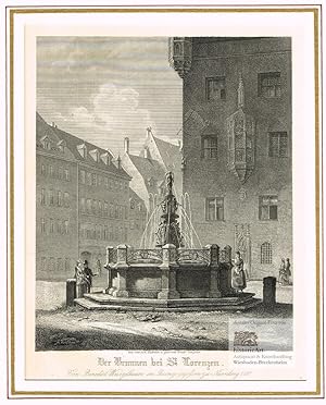 Der Brunnen bei St. Lorenzen. Von Benedict Wurzelbauer in Bronze gegossen zu Nürnberg 1589. Origi...