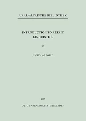 Seller image for Introduction to Altaic Linguistics for sale by AHA-BUCH GmbH