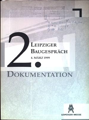Bild des Verkufers fr Zweites Leipziger Baugesprch, 4. Mrz 1999 - Dokumentationen zum Verkauf von books4less (Versandantiquariat Petra Gros GmbH & Co. KG)